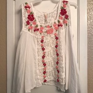 Flower knit tank top